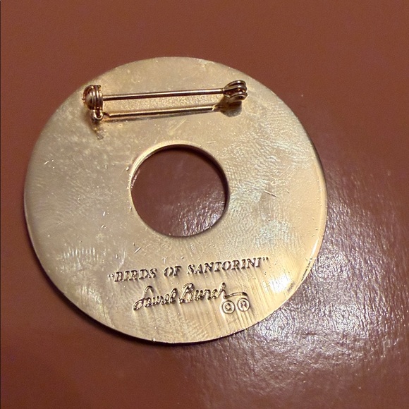 Vtg Laurel Burch Enamel Bird of Santorini Pin - Picture 5 of 5